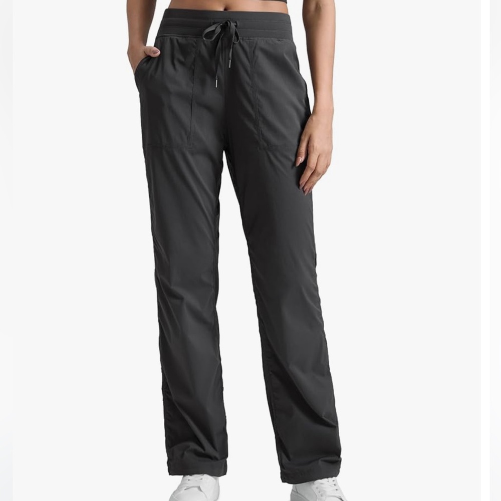 CRZ YOGA Lightweight Straight Leg Workout Pants for Women Casual Ruched Work Gym